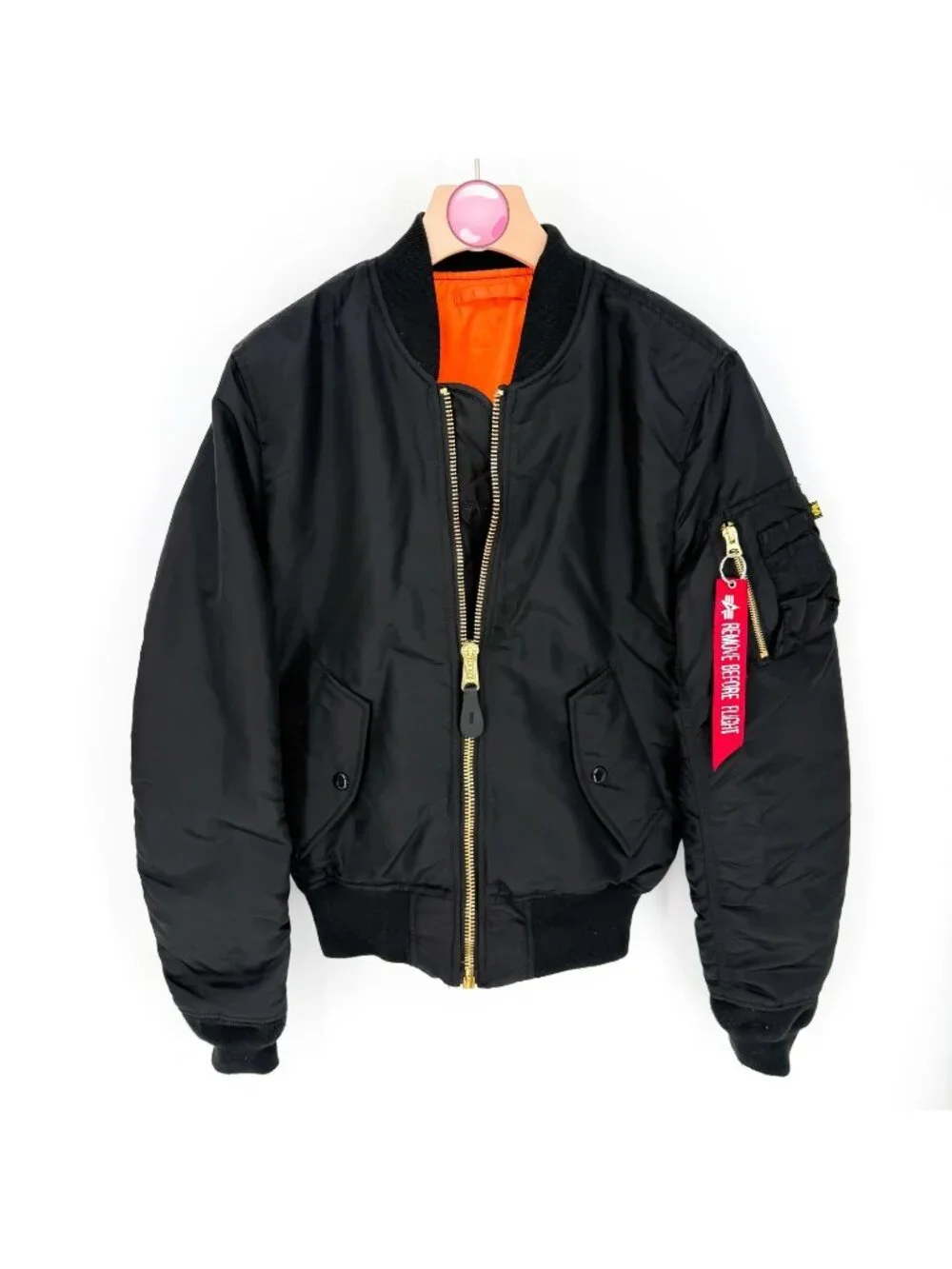 Alpha Industries MA1 Bomber Jacket Black Slim Fit Nylon Flight Mens XS Outerwear